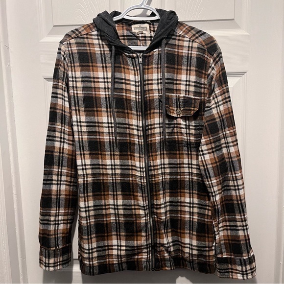 Distillery Other - 3/30$💥 Distillery Jacket Fall Plaid hoodie Sweater Medium Zip flannel fleece